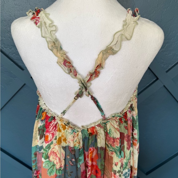 Anthropologie Patchwork Floral Midi Dress - Picture 7 of 8